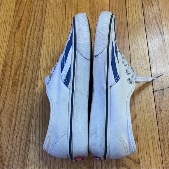 Vans Off The Wall Blue Stripe Size 6.5 Womens Sneakers Shoes Lace up - Picture 7 of 10